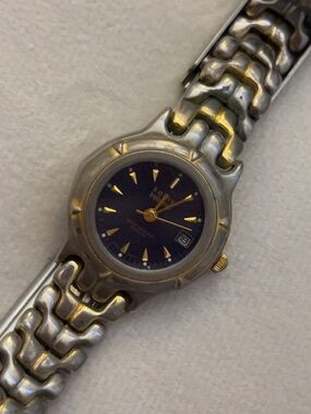 Two-Tone Watch — Black Dial with Gold Accents